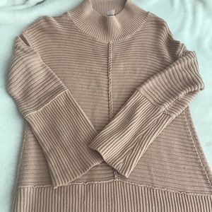 Bell sleeve mock neck sweater